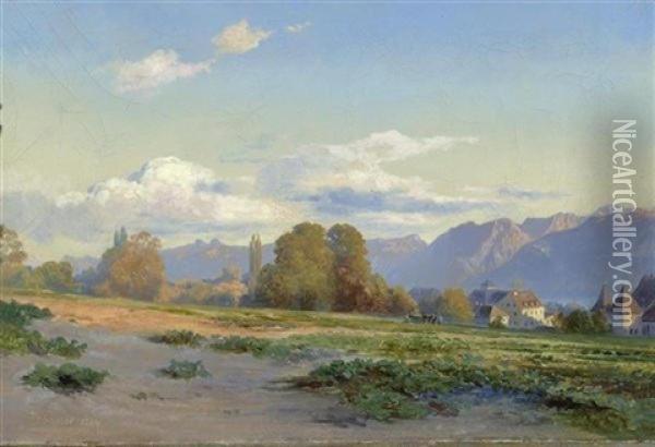 Blick Auf Den Genfersee Oil Painting - Johann-Joseph Geisser