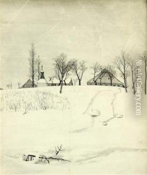 Winter Oil Painting - Frantisek Kavan