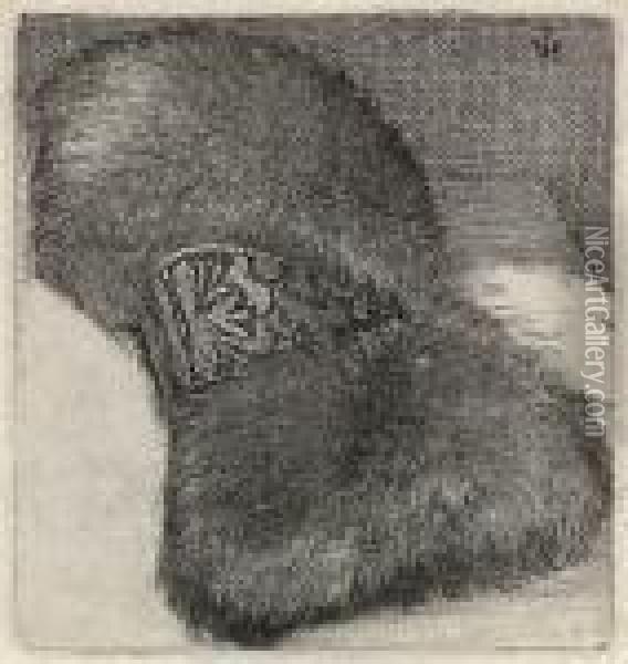 Muff With A Brocade Band Oil Painting - Wenceslaus Hollar