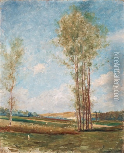 French Landscape Study Oil Painting - Carl Fredrik Hill