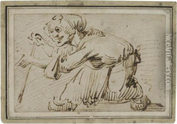 Study Of A Peasant Woman Oil Painting - Jacques Callot