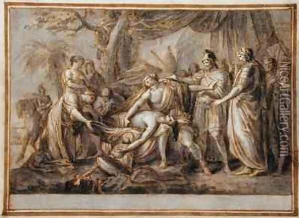 Achilles Lamenting the Death of Patroclus Oil Painting - Gavin Hamilton