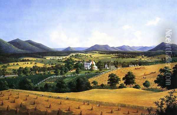 Bellevue, The Lewis Homestead, Salem, Virginia Oil Painting - Edward Beyer
