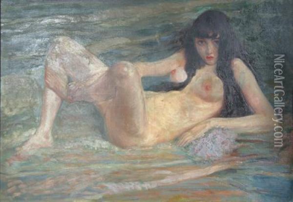Nudo Di Donna Nell'acqua Oil Painting - Richard Carniel