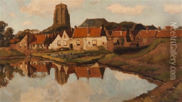 Nieuwersluis (holland) Oil Painting - Nicolaas Bastert