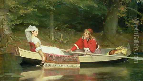 With The River, 1869 Oil Painting - Philip Hermogenes Calderon