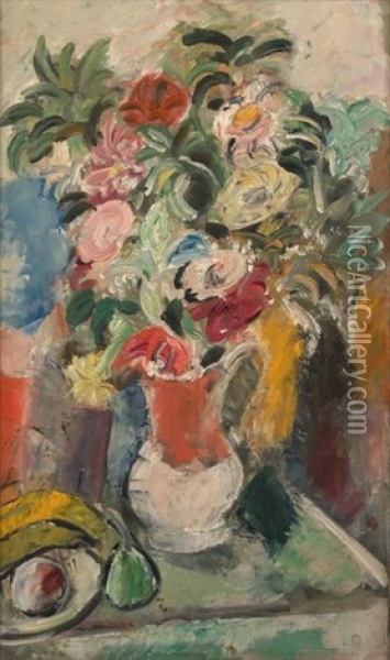 Fleurs Oil Painting - Charles Dufresne