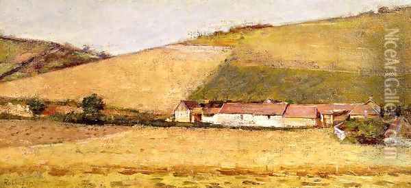 Farm Among Hills 1887 Oil Painting - Sanford Robinson Gifford