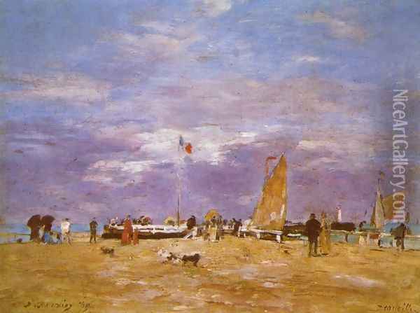 Mole from Deauville Oil Painting - Eugene Boudin