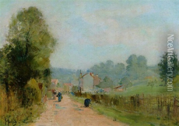 Vieux Chemin A Charly (aisne) Oil Painting - Gustave Madelain