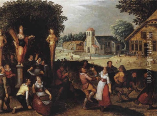 La Danse Des Moissons Oil Painting - Louis de Caullery