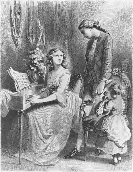 Illustration from The Sorrows of Werther Oil Painting - Tony Johannot