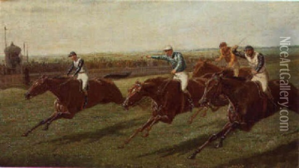 The Winning Post Oil Painting - John Charlton