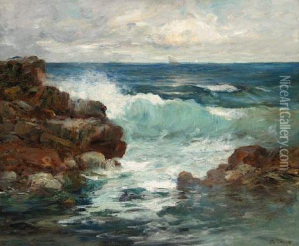 At Bass Rocks, Massachusetts Oil Painting - Charles Paul Gruppe