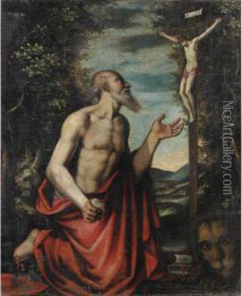San Gerolamo Penitente Oil Painting - Giampietrino
