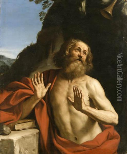 Saint Jerome In The Wilderness Oil Painting - Guercino