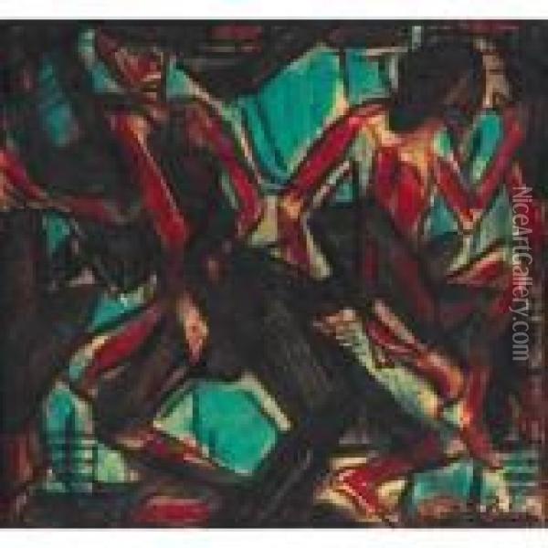 Tanzendes Paar (dancing Couple) Oil Painting - Christian Rohlfs