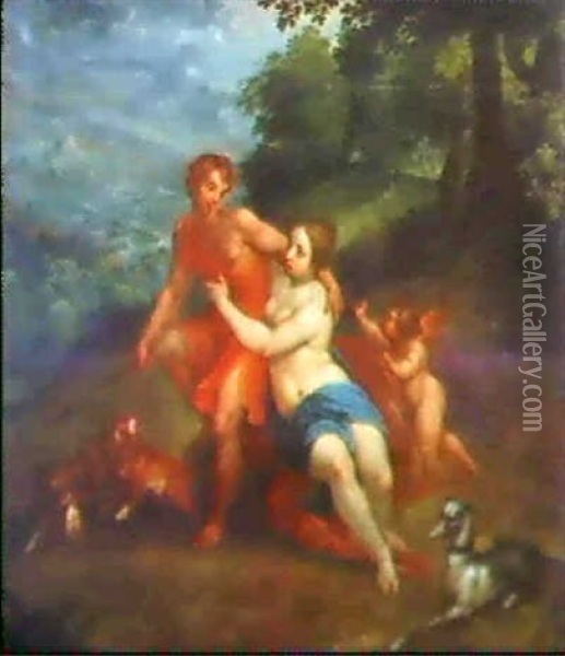 Venus Och Adonis Med Vidstrackt Landskap I Bakgrunden Oil Painting - Jan Brueghel the Elder