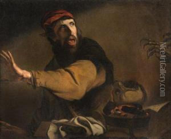 Le Magicien Effraye Oil Painting - Pietro Paolini
