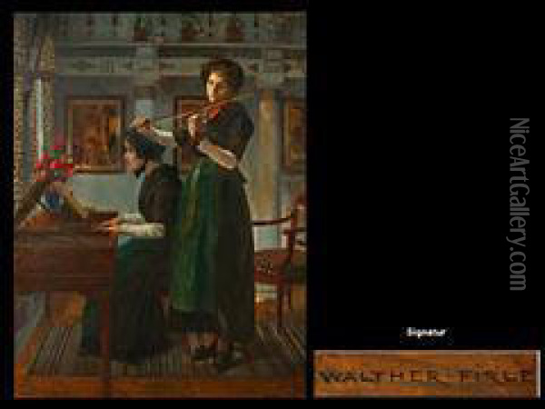 Musikstube Im Hause Des Kunstlers Oil Painting - Walther Firle