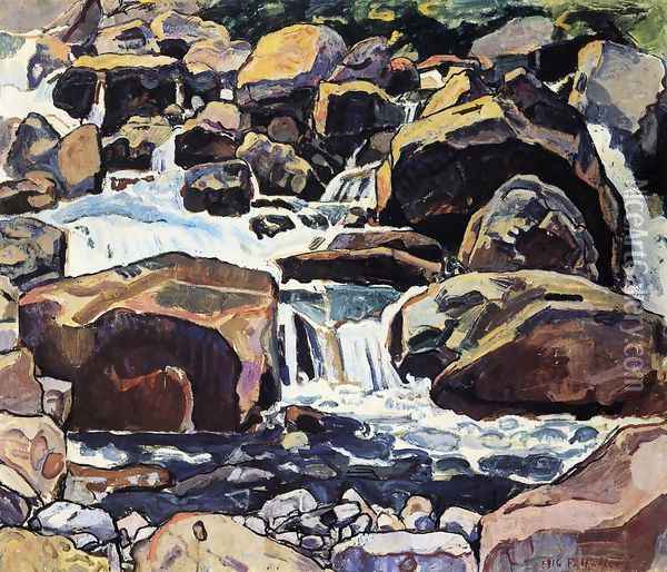 Mountain Stream At Champery Oil Painting - Ferdinand Hodler