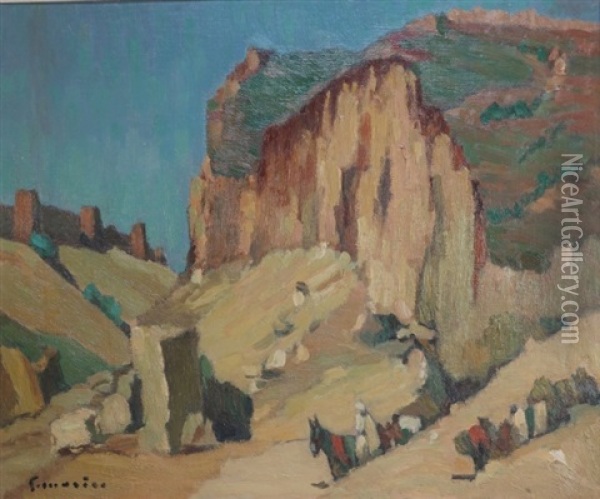 Rabat En Bordure Du Mellha Oil Painting - Louis Morere