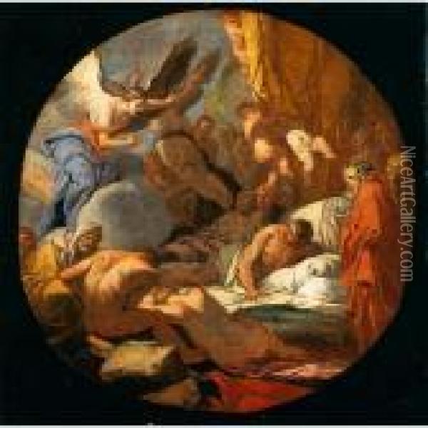 Il Regno Di Hypnos, Dio Del Sonno Oil Painting - Giulio Carpione
