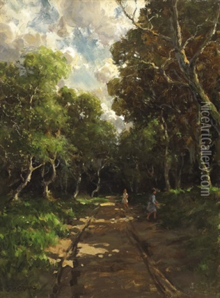 Country Lane With Figures Oil Painting - James Humbert Craig