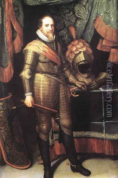 Prince Maurits, Stadhouder c. 1625 Oil Painting - Michiel Jansz. van Miereveld