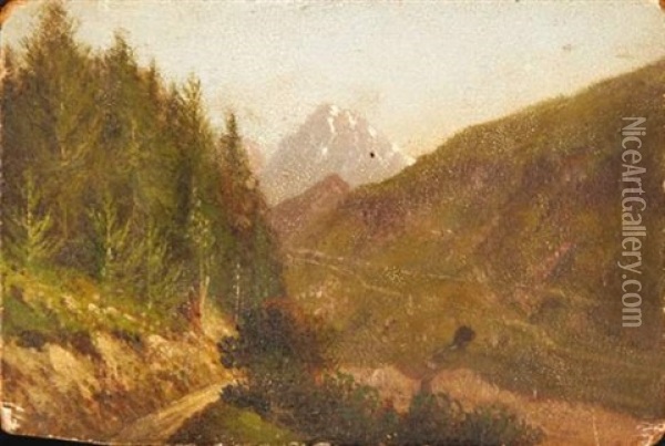 Vue Du Pic Du Midi, Pris Des Cascades De Grippe Oil Painting - Jean-Baptiste Carpeaux