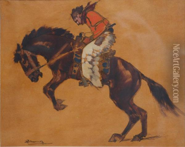 Le Cow-boy Oil Painting - Henri Deluermoz