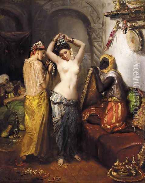 Orientalist Interior 1850-52 Oil Painting - Theodore Chasseriau