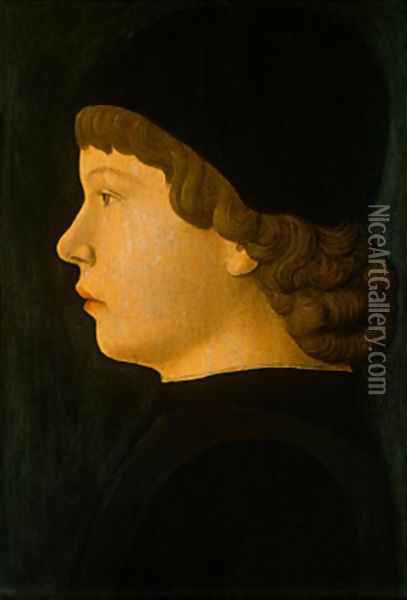 Profile Portrait of a Boy Oil Painting - Jacopo Bellini