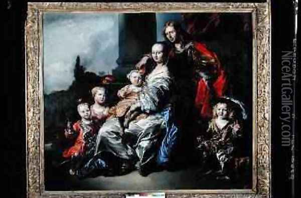Portrait of a Dutch Family Oil Painting - Jan or Joan van Noordt