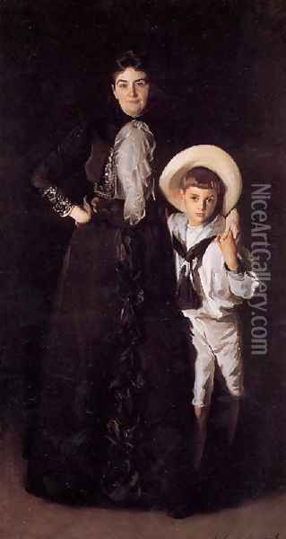 Mrs Edward L Davis And Her Son Livingston Oil Painting - John Singer Sargent