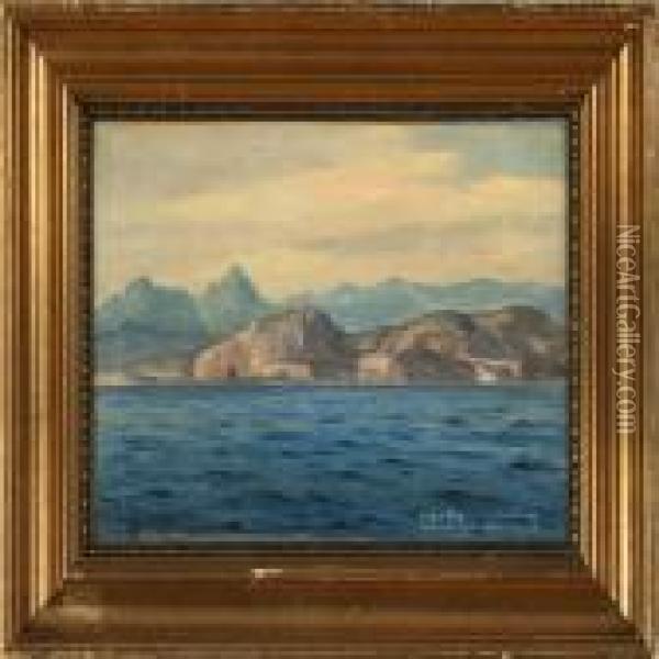 View Of Cape Nao,italy Oil Painting - Emanuel A. Petersen
