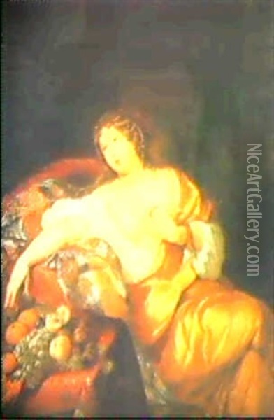 The Suicide Of Cleopatra Oil Painting - Caspar Netscher