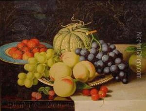 Still Life With Fruit Oil Painting - Alexander Stanesby