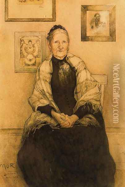 My mother Oil Painting - Carl Larsson