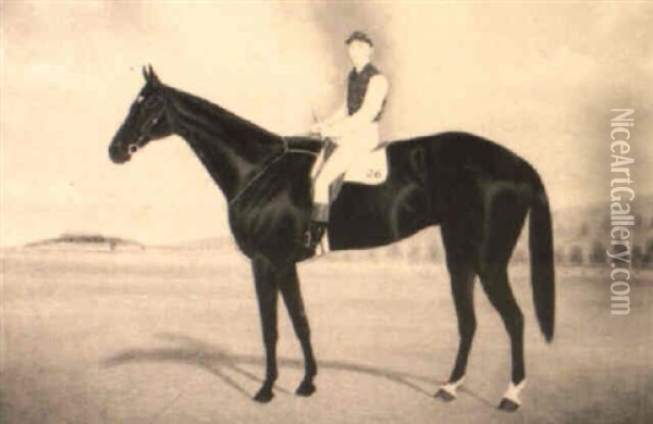 Auraria, Winner Of The 1895 Melbourne Cup Oil Painting - Frederick Woodhouse Jr.