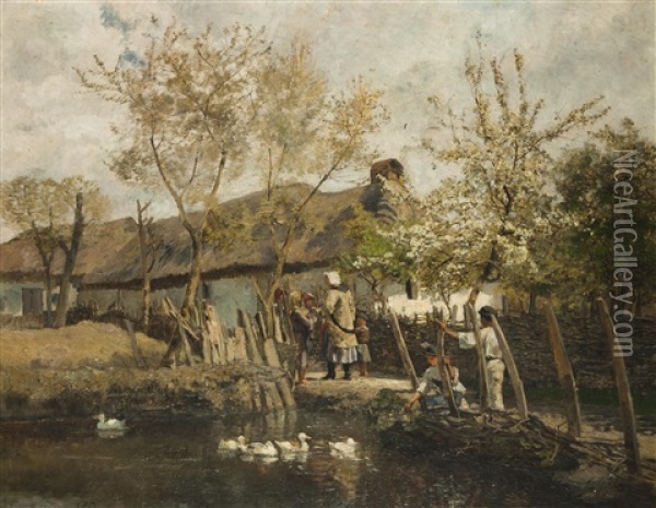 Fruhling Im Dorf Oil Painting - Marie Egner