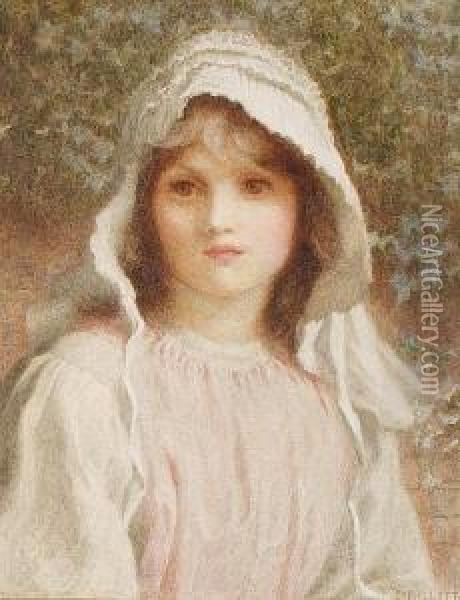 A Cottage Girl Oil Painting - Constance Phillott