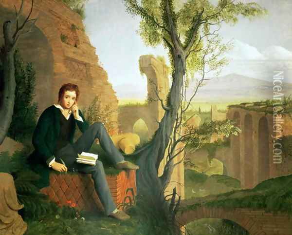Percy Bysshe Shelley 1792-1822 1845 Oil Painting - Joseph Arthur Palliser Severn