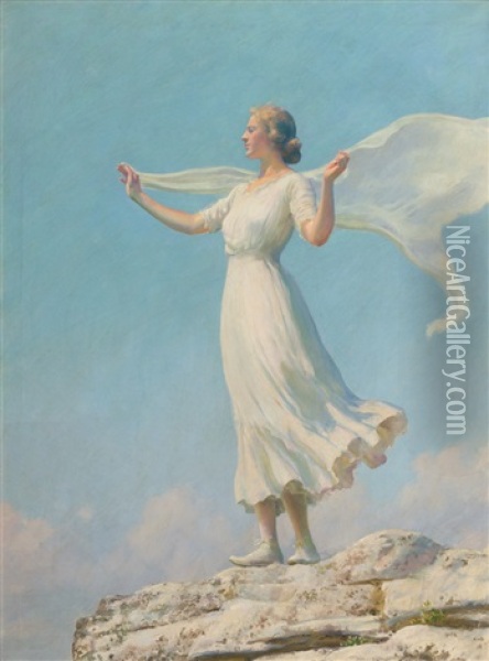 The South Wind (breezy Day) Oil Painting - Charles Courtney Curran