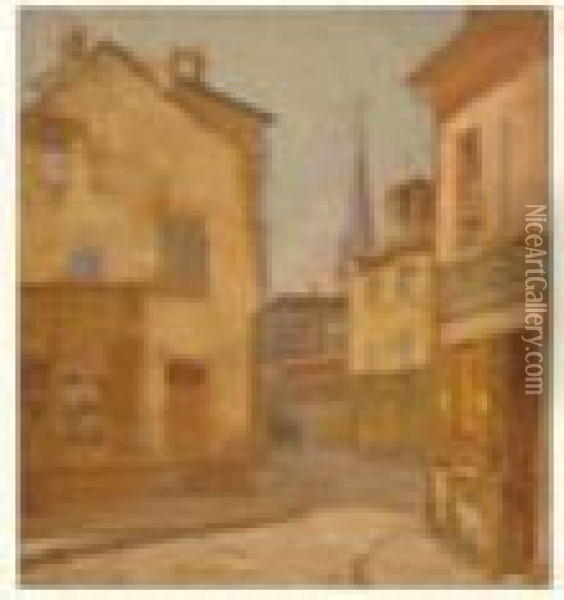 Rue De Village Oil Painting - Eugene Cartier