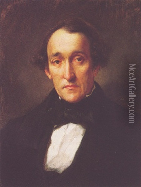 Portrait Of The Artist's Father, Dr Leighton Oil Painting - Lord Frederic Leighton