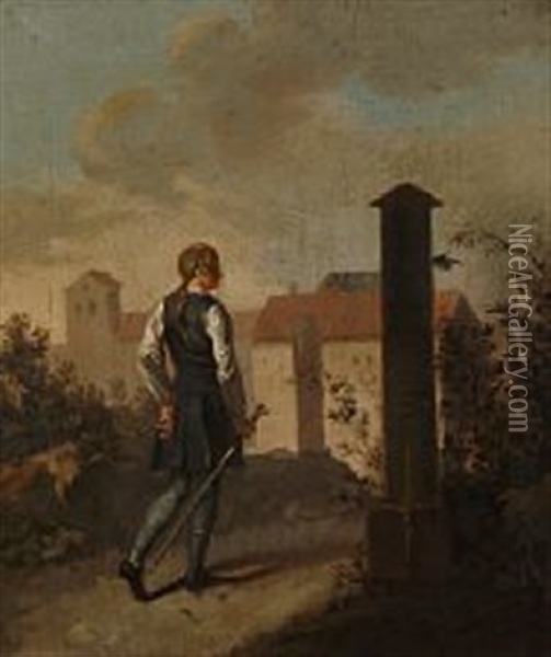 Niels Klim Pa Vandring I Potu Oil Painting - Nicolaj-Abraham Abilgaard