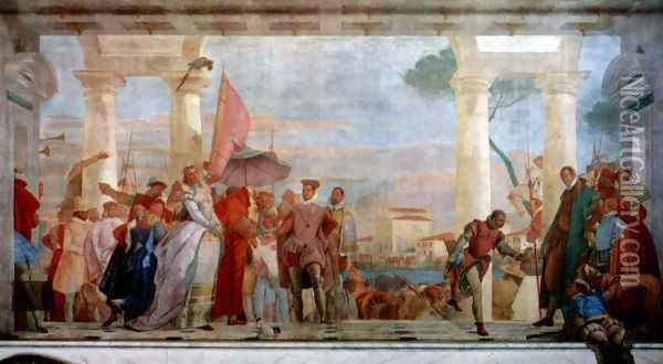 The reception of Henrich III Oil Painting - Giovanni Battista Tiepolo