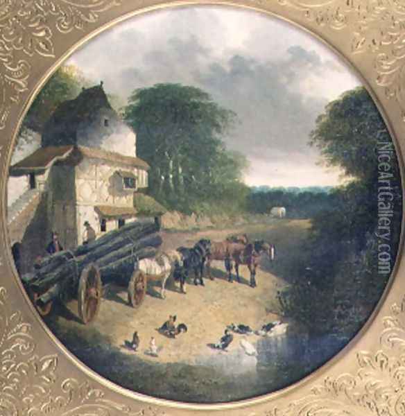 The Timber Wagon, 1852 Oil Painting - John Frederick Herring Snr