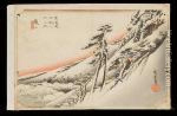 Mid 19th Century Oil Painting - Utagawa or Ando Hiroshige